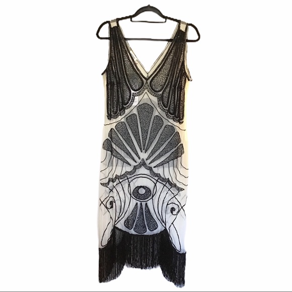 Unique Vintage Flapper-like Sheer Dress NWT - Picture 10 of 13